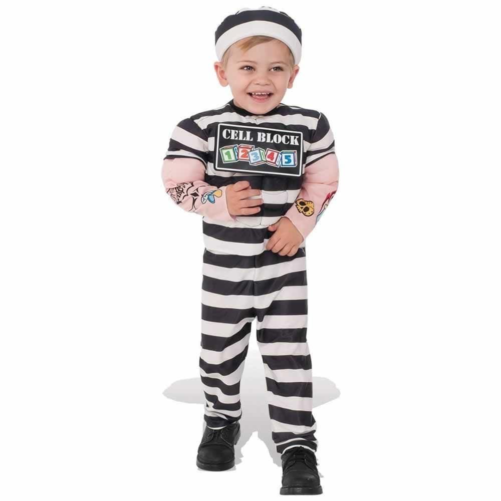 Lil Prisioneiro Cell Block Kids tamanho S 4/6 Jailbird Costume