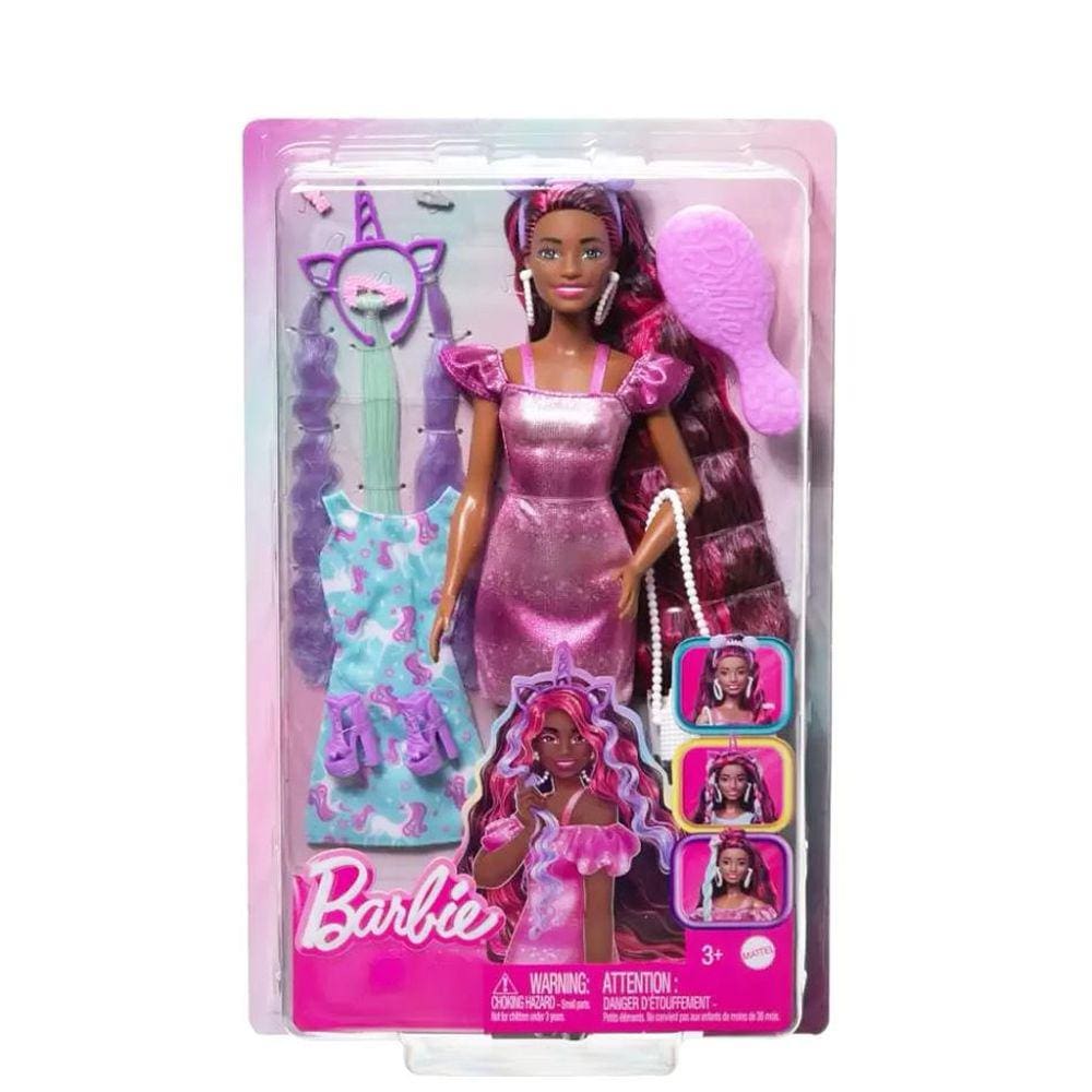 Barbie！！ Boneca Barbie Morena Totally Hair Neon | Extra