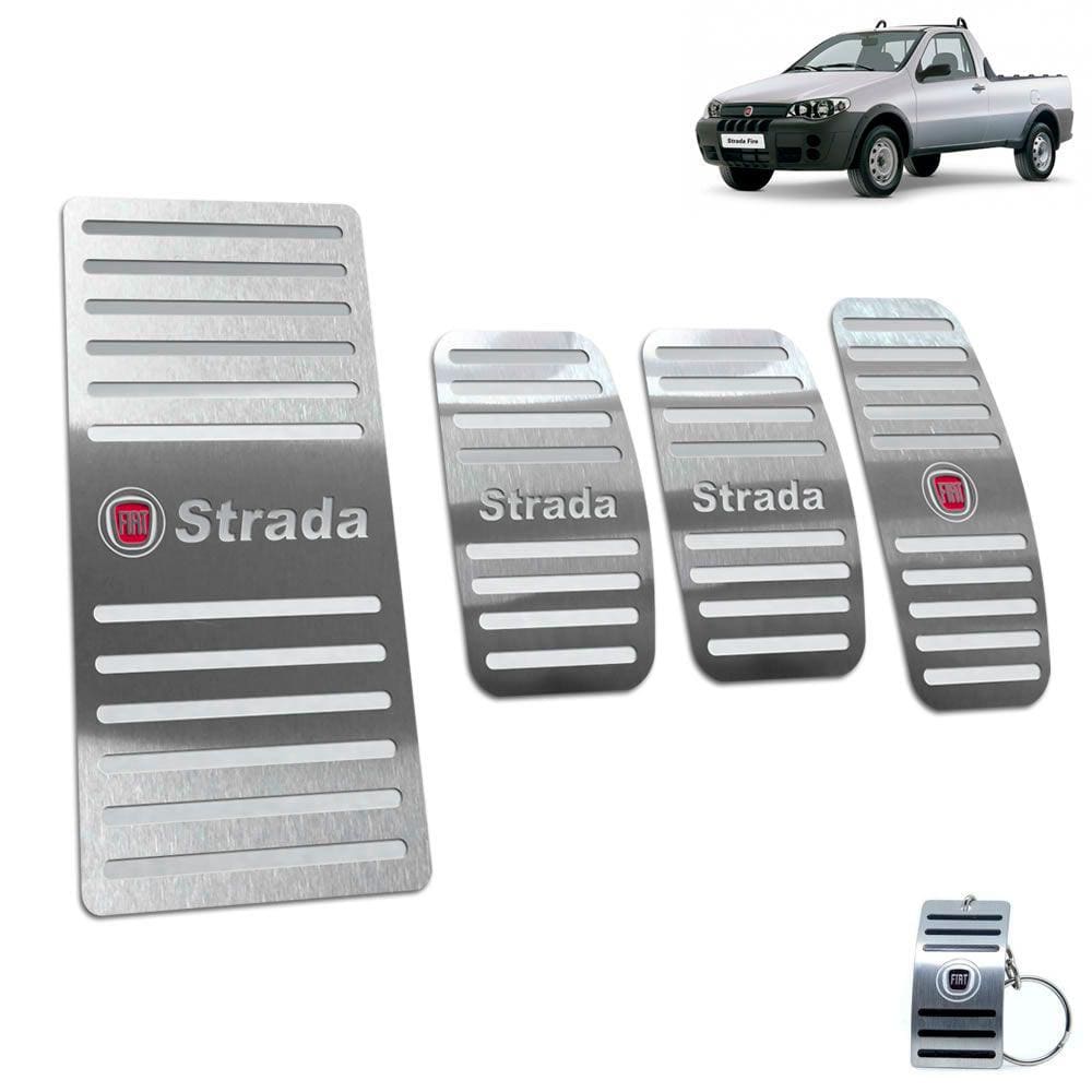 Descanso de Pé Pedaleira Fiat Strada 2000 A 2008 Aço Inox