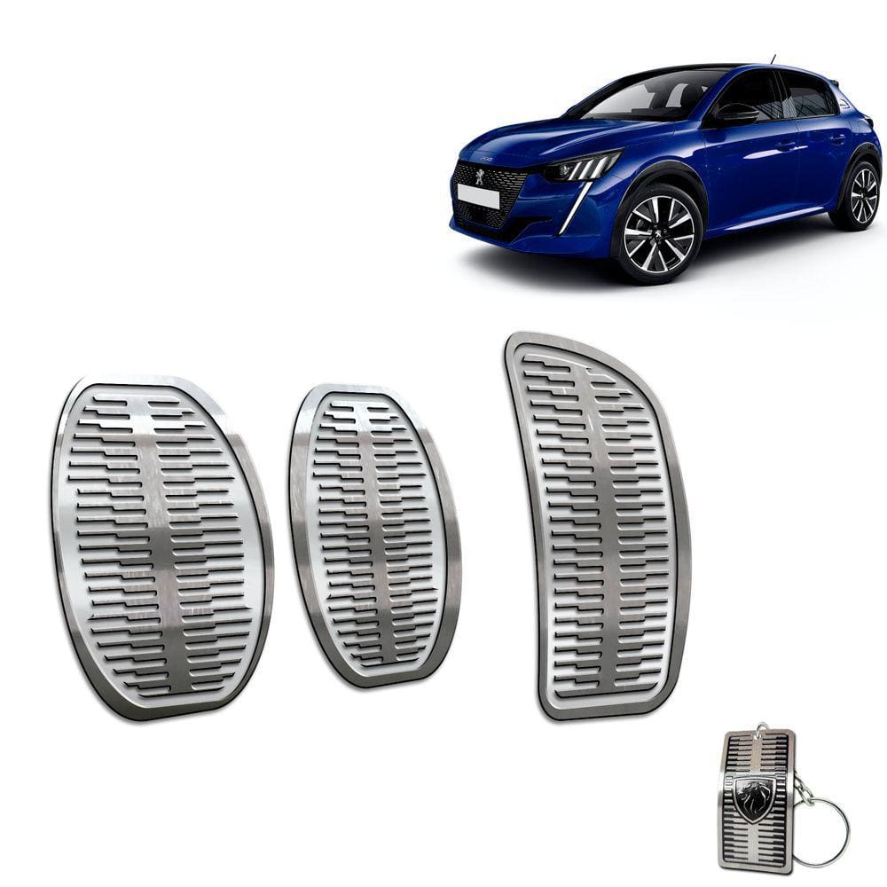 Pedaleira Manual Em Aço Inox Peugeot 208 2021 Prata