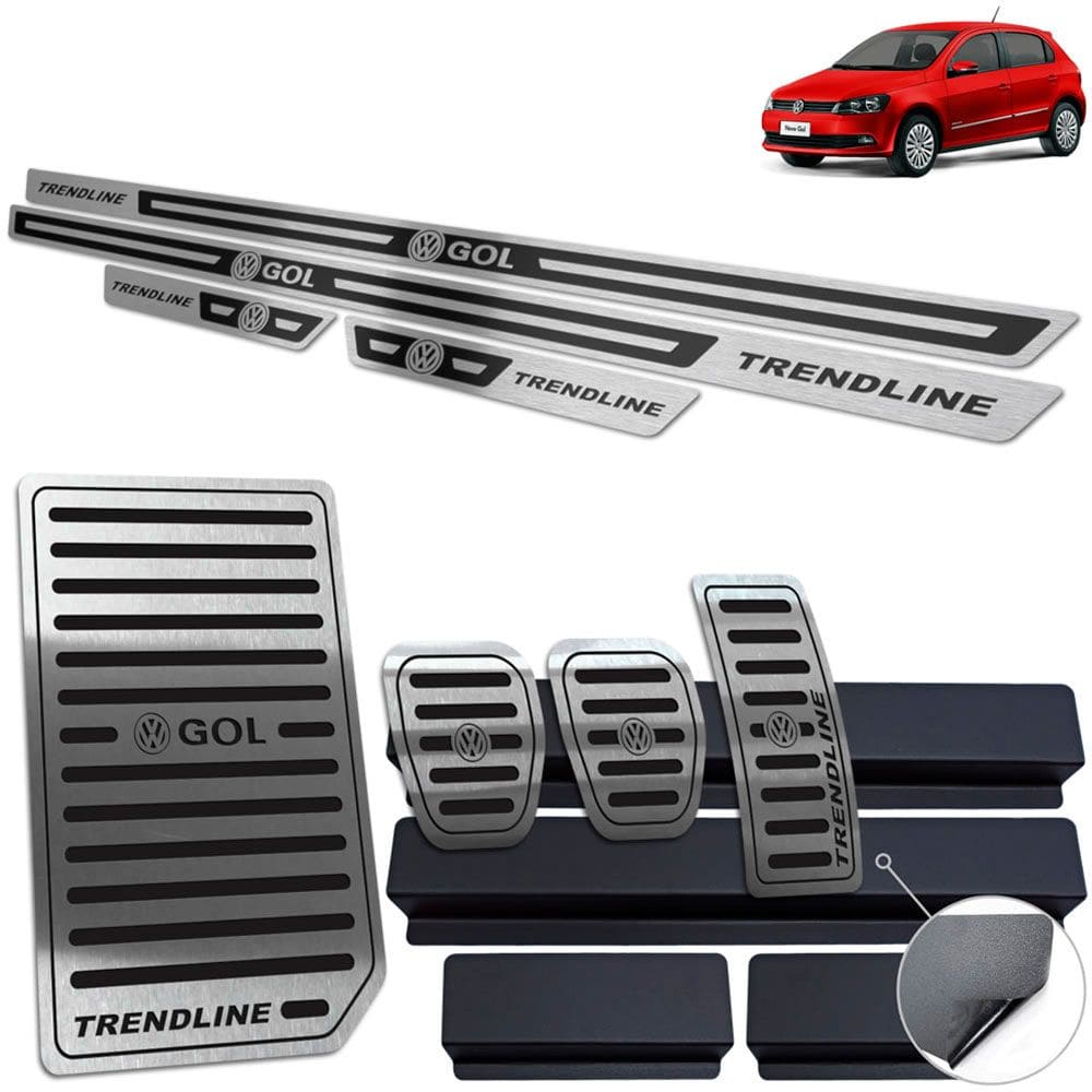 Descanso Pedaleira Soleira Gol Trendline G6 G7 Preto