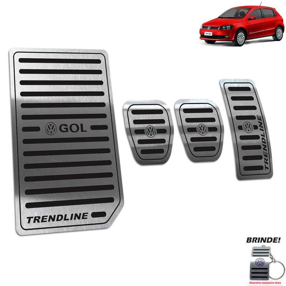 Descanso + Pedaleira Volkswagen Gol Trendline G6 G7 Preto