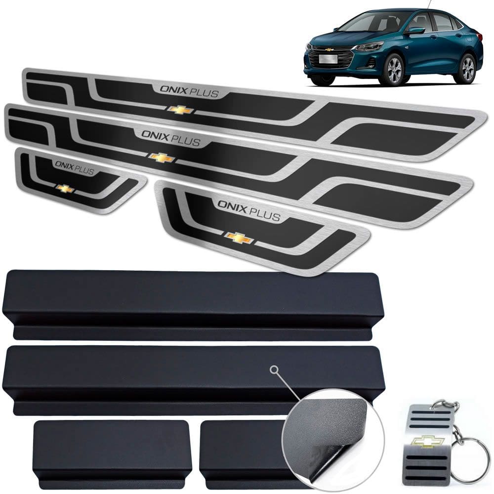 Soleira Chevrolet Onix Plus 2020 Preto Alto Relevo