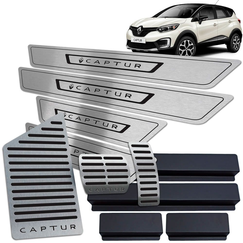 Soleira Pedaleira Descanso Vinil Captur 2017/2020 Preto BR