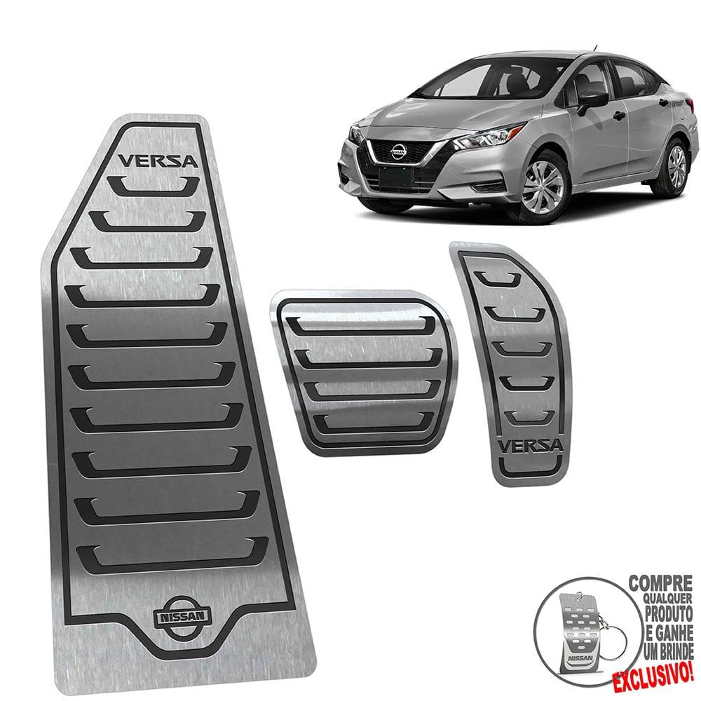 Pedaleira Automático + Descanso Nissan Versa 2021 Preto