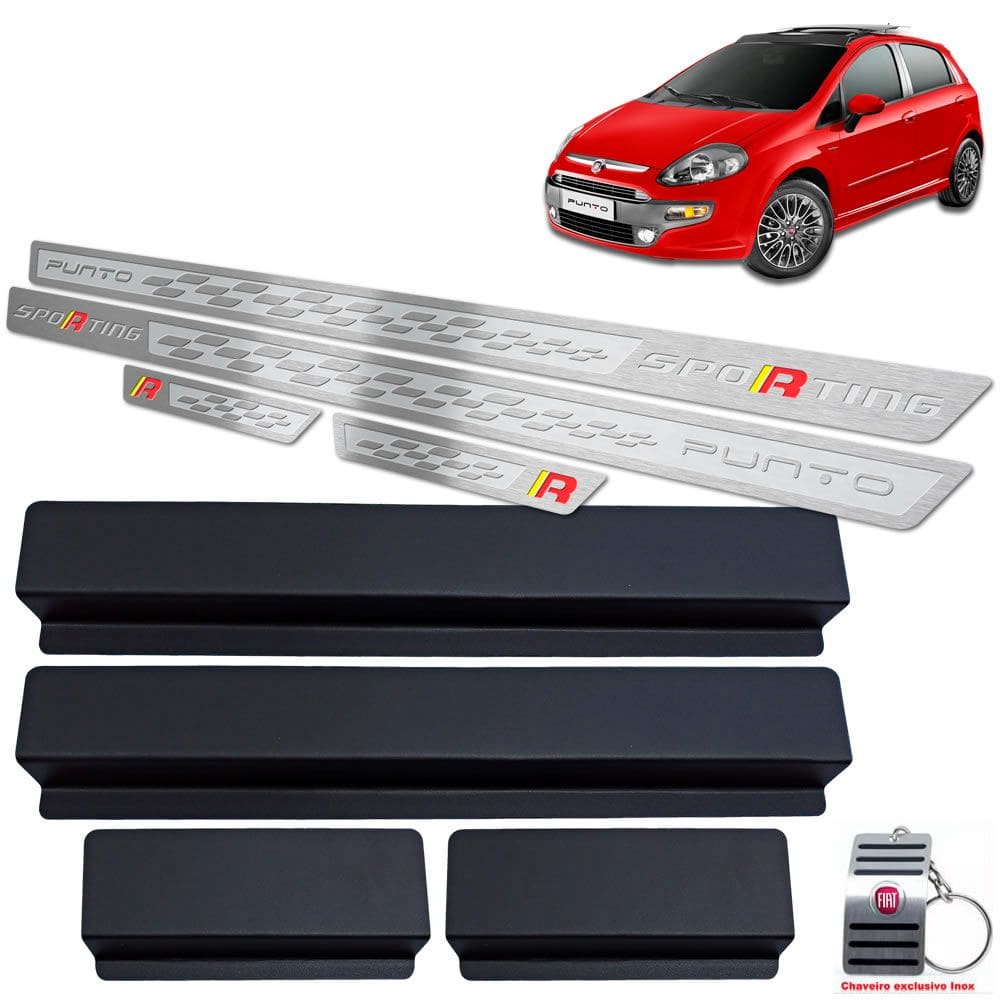 Soleira Inox Punto Sporting 2013 A 2017 Prata Alto Relevo