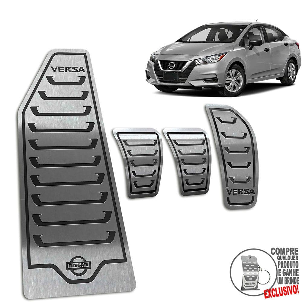 Pedaleira Manual + Descanso Nissan Versa 2021 Preto
