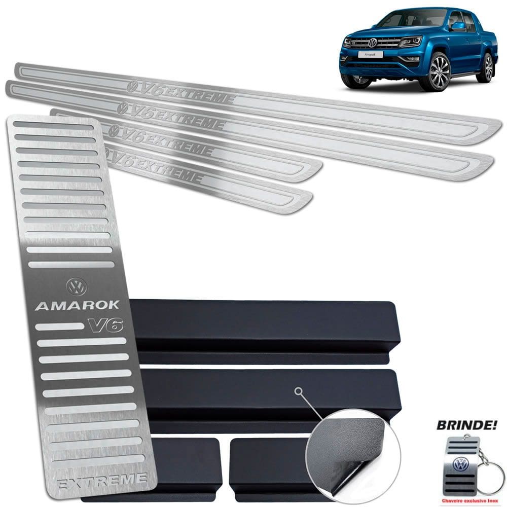 Descanso Soleira Amarok V6 Extreme 18 21 Prata Alto Relevo