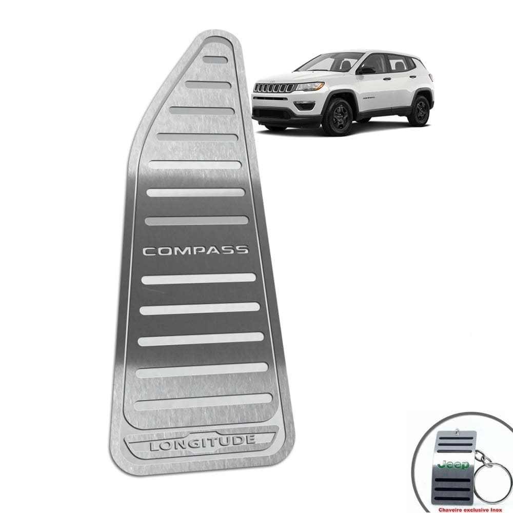 Descanso De Pé Aço Inox Jeep Compass Longitude Prata