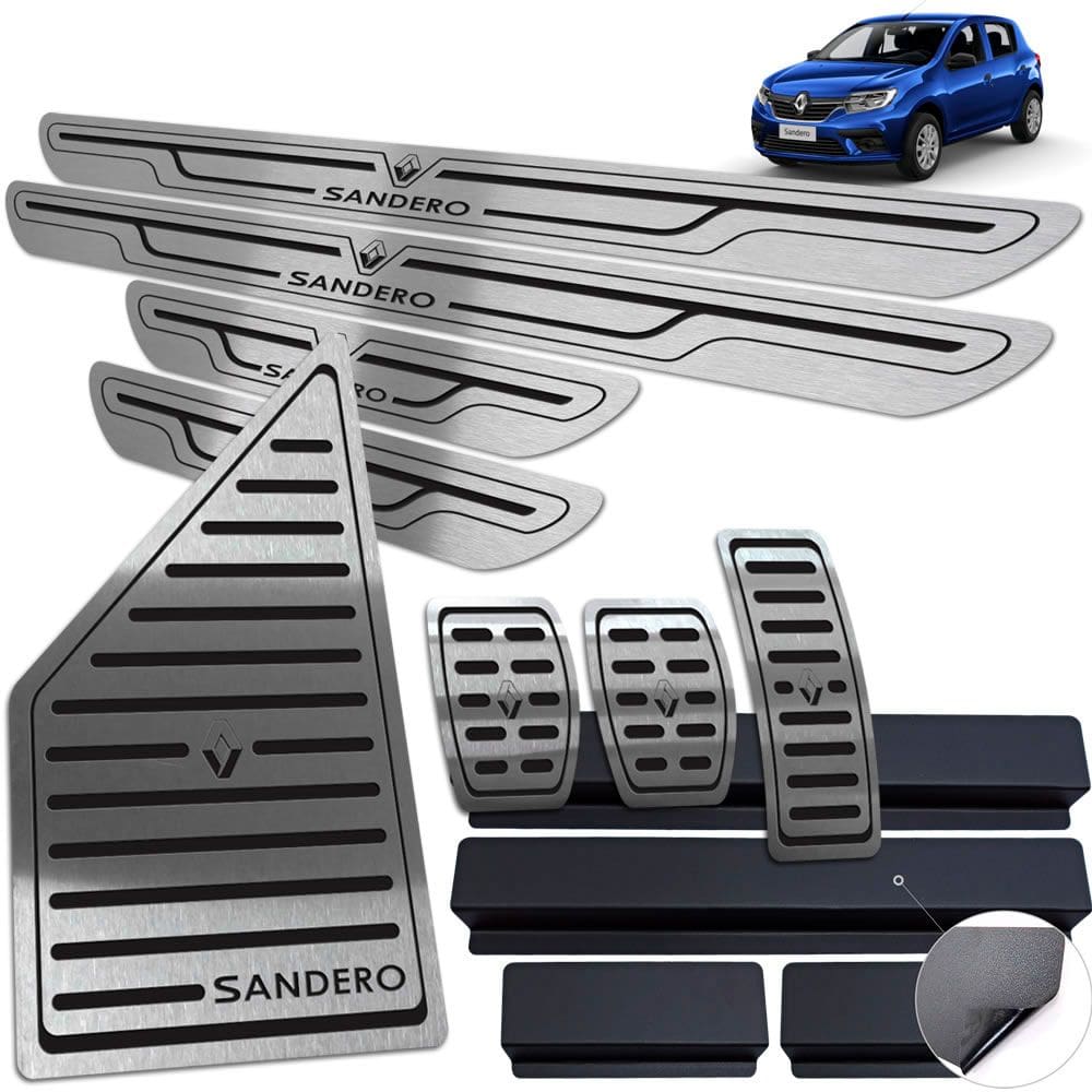 Pedaleira Manual Soleira Descanso Preto Sandero 2020