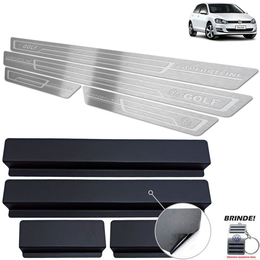 Soleira Volkswagen Golf Comfortline Prata Baixo Relevo