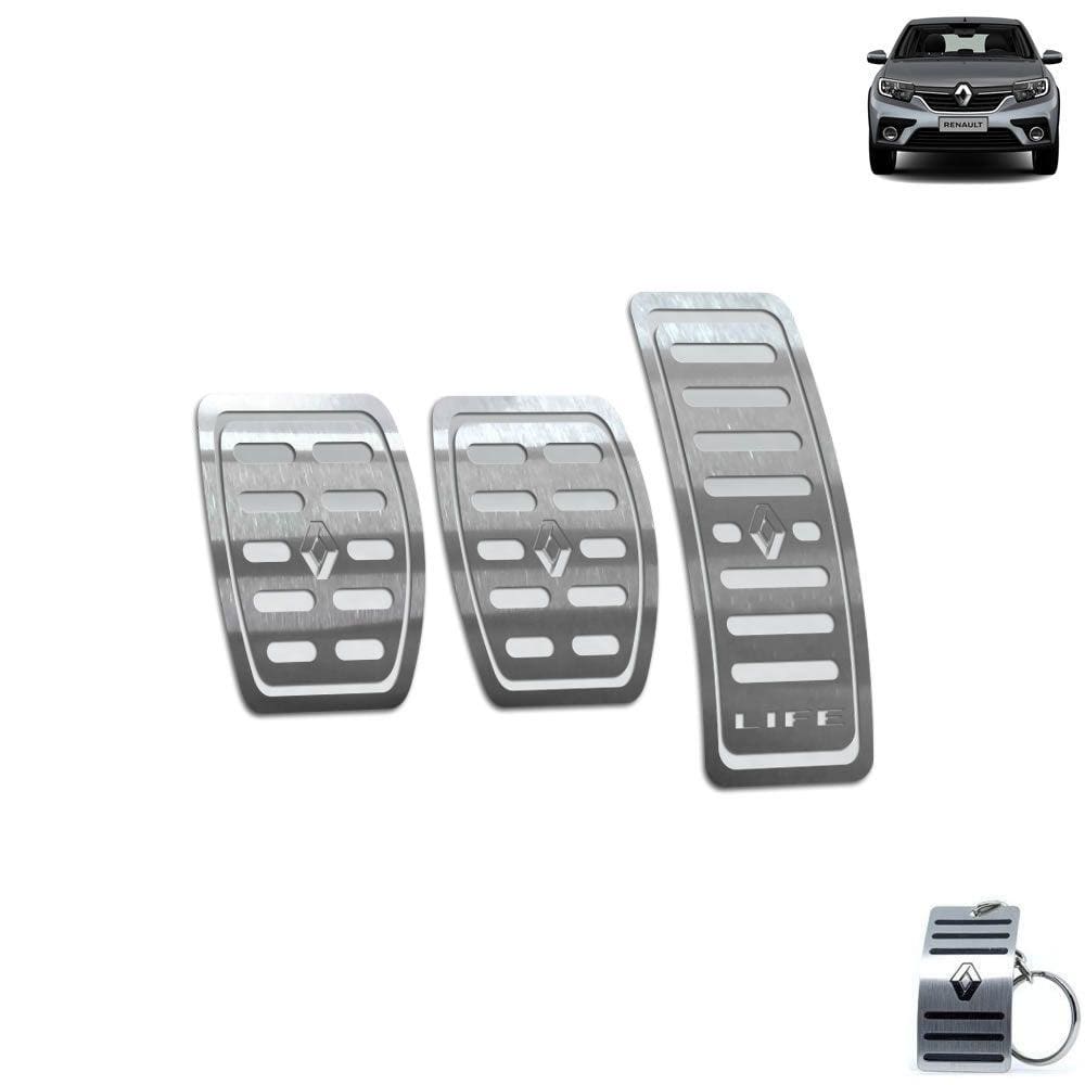 Pedaleira Manual Aço Inox Renault Logan Life Prata