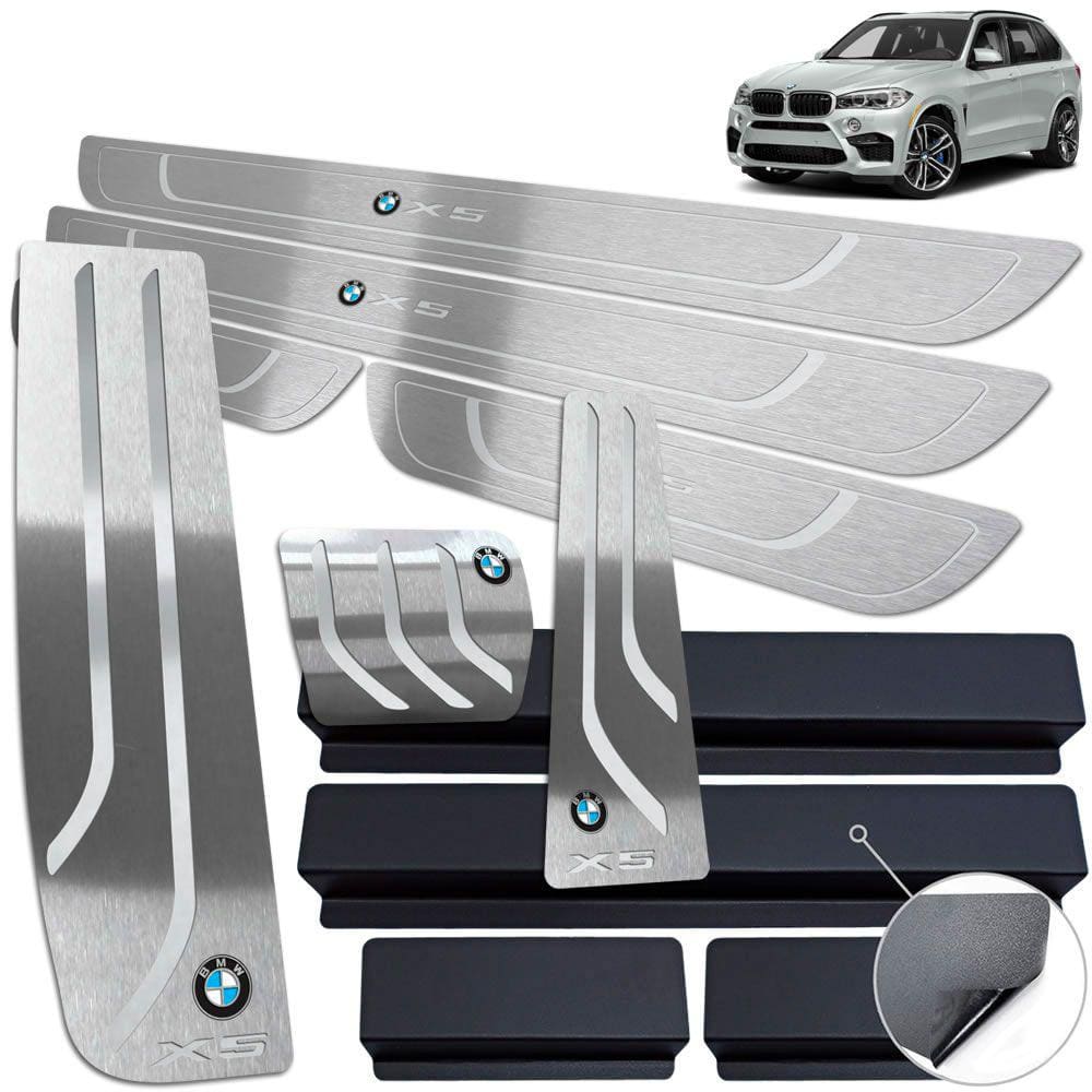 Pedaleira + Soleira + Descanso Prata Bmw X5 2015 A 2021