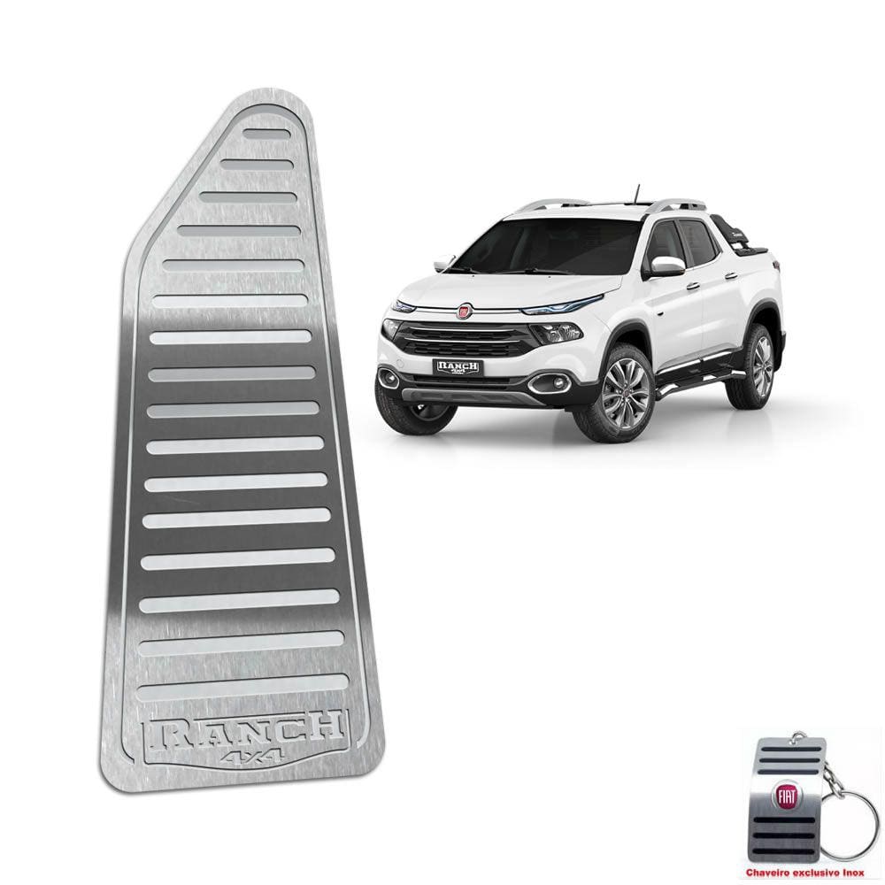 Descanso de Pé Fiat Toro Ranch 2016 A 2021 Aço Inox Prata