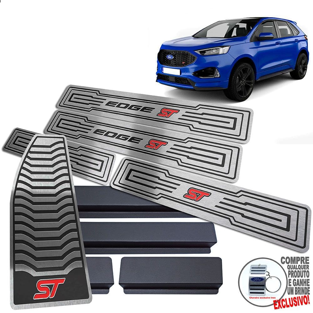 Descanso + Soleira Ford Edge ST Preto Baixo Relevo