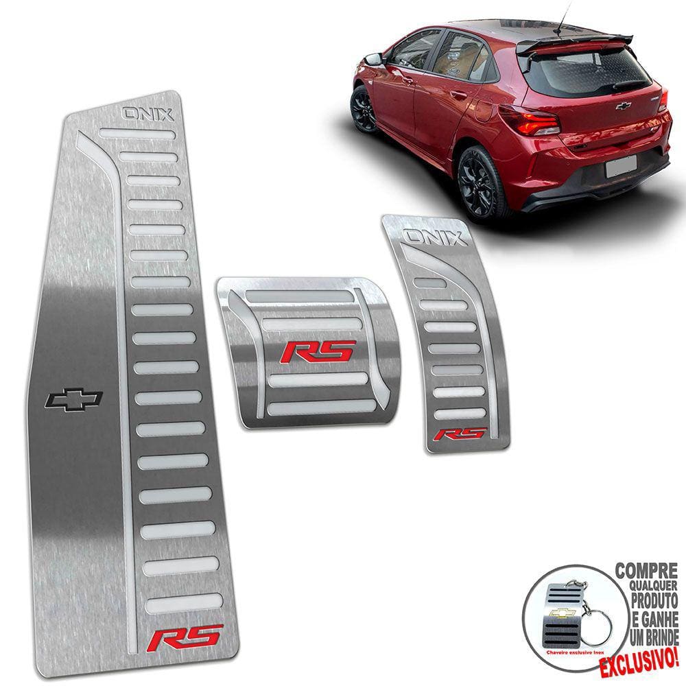 Descanso + Pedaleira Automático Chevrolet Onix RS Prata