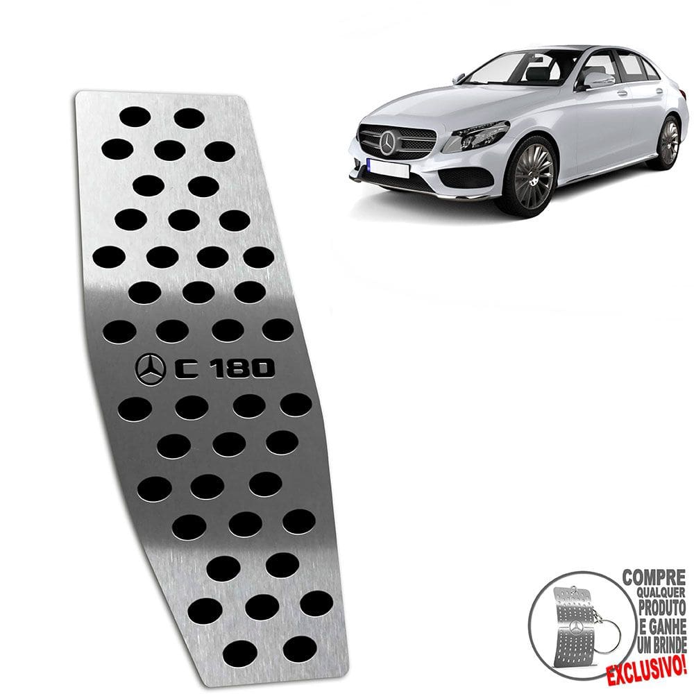 Descanso de Pé Aço Inox Mercedes C180 2015 A 2021 Preto