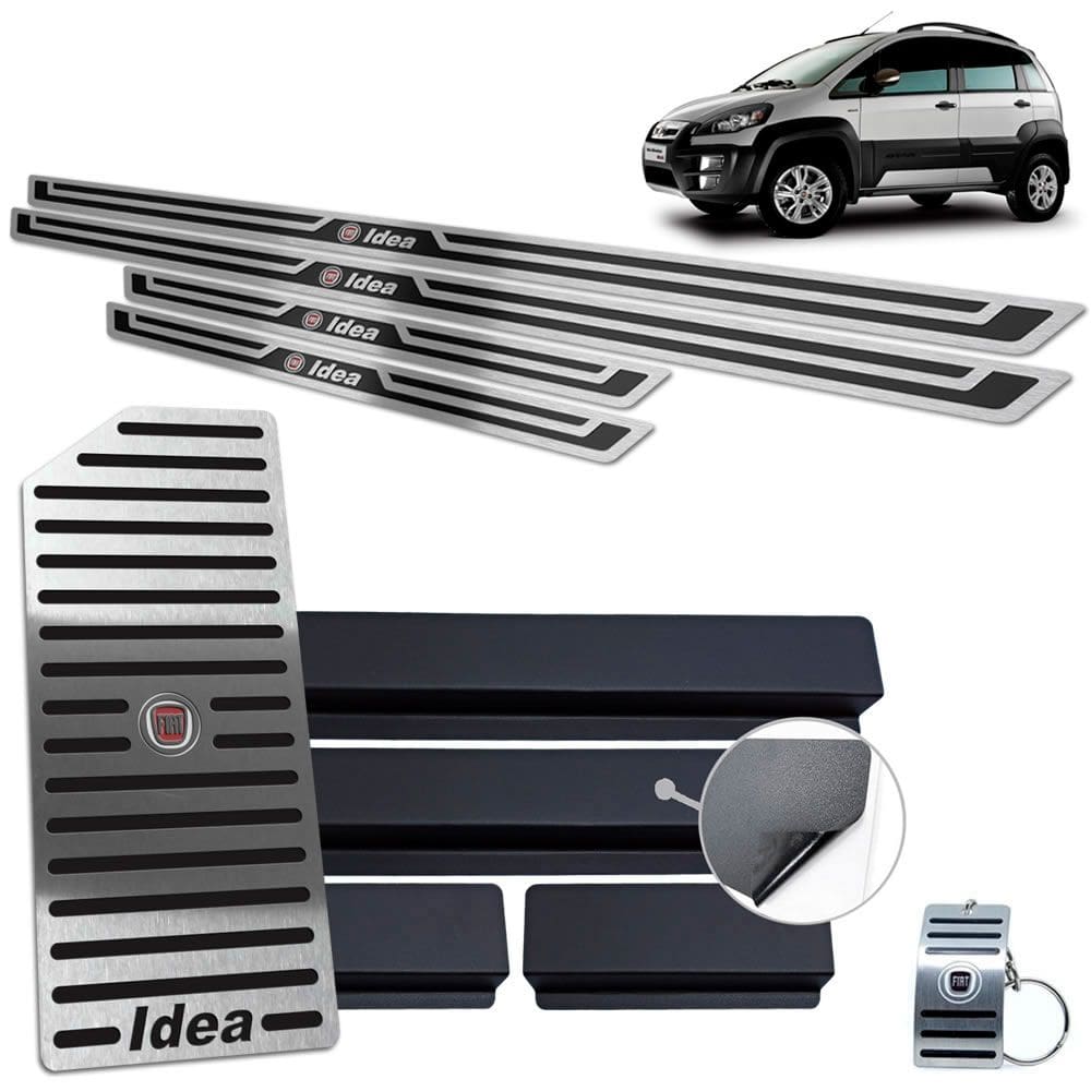 Descanso Soleira Fiat Idea 2011 A 2016 Preto Alto Relevo