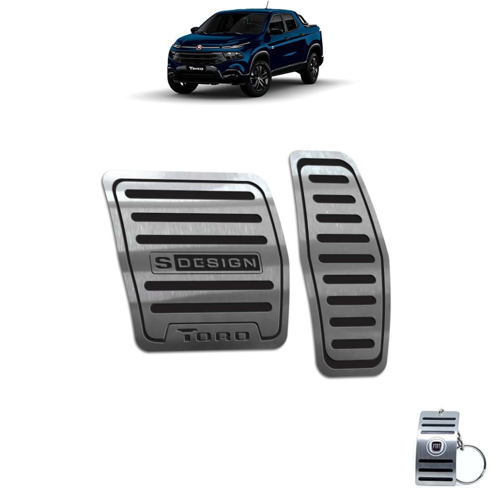 Pedaleira Automático Fiat Toro S-Design Aço Inox Preto