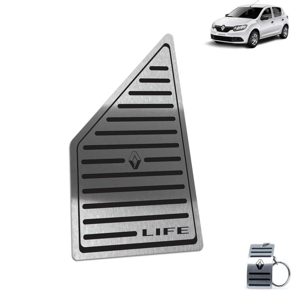Descanso De Pé Aço Inox Renault Sandero Life Preto