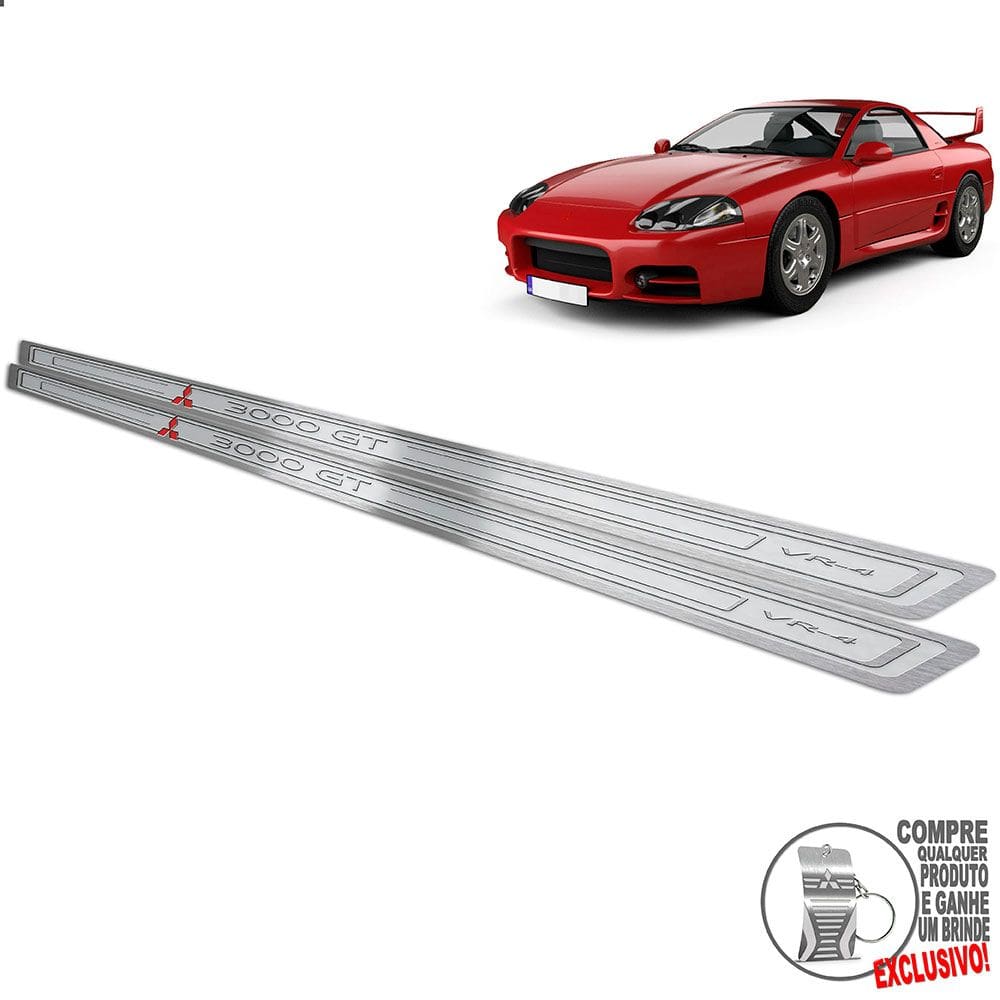Soleira Mitsubishi 3000 Gt Vr4 1991 1998 Prata Alto Relevo