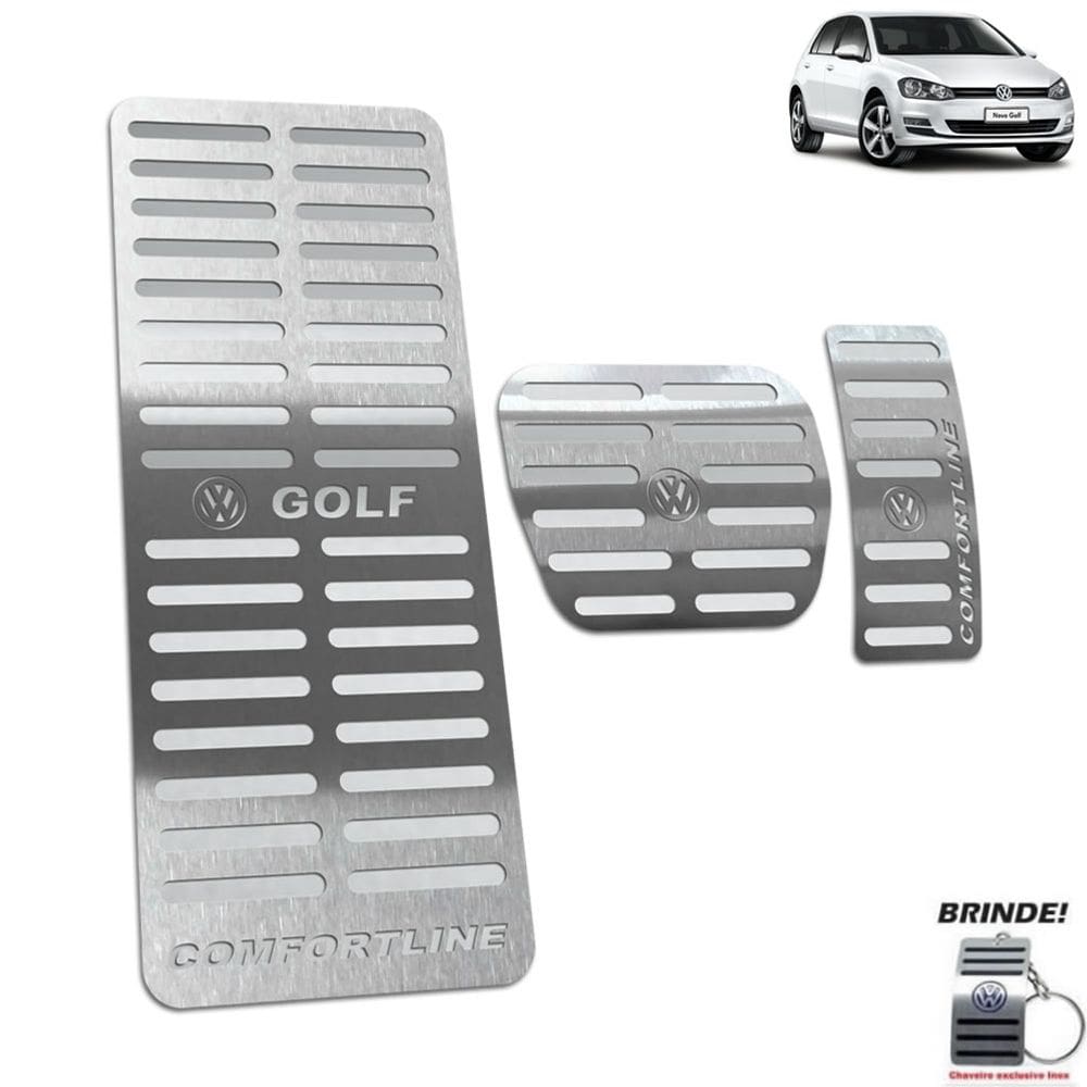 Descanso + Pedaleira Automático Golf Comfortline Prata