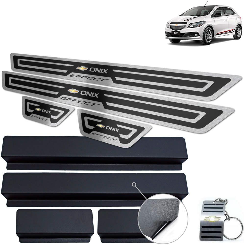 Soleira Chevrolet Onix Effect 2013 a 2019 Preto Alto Relevo