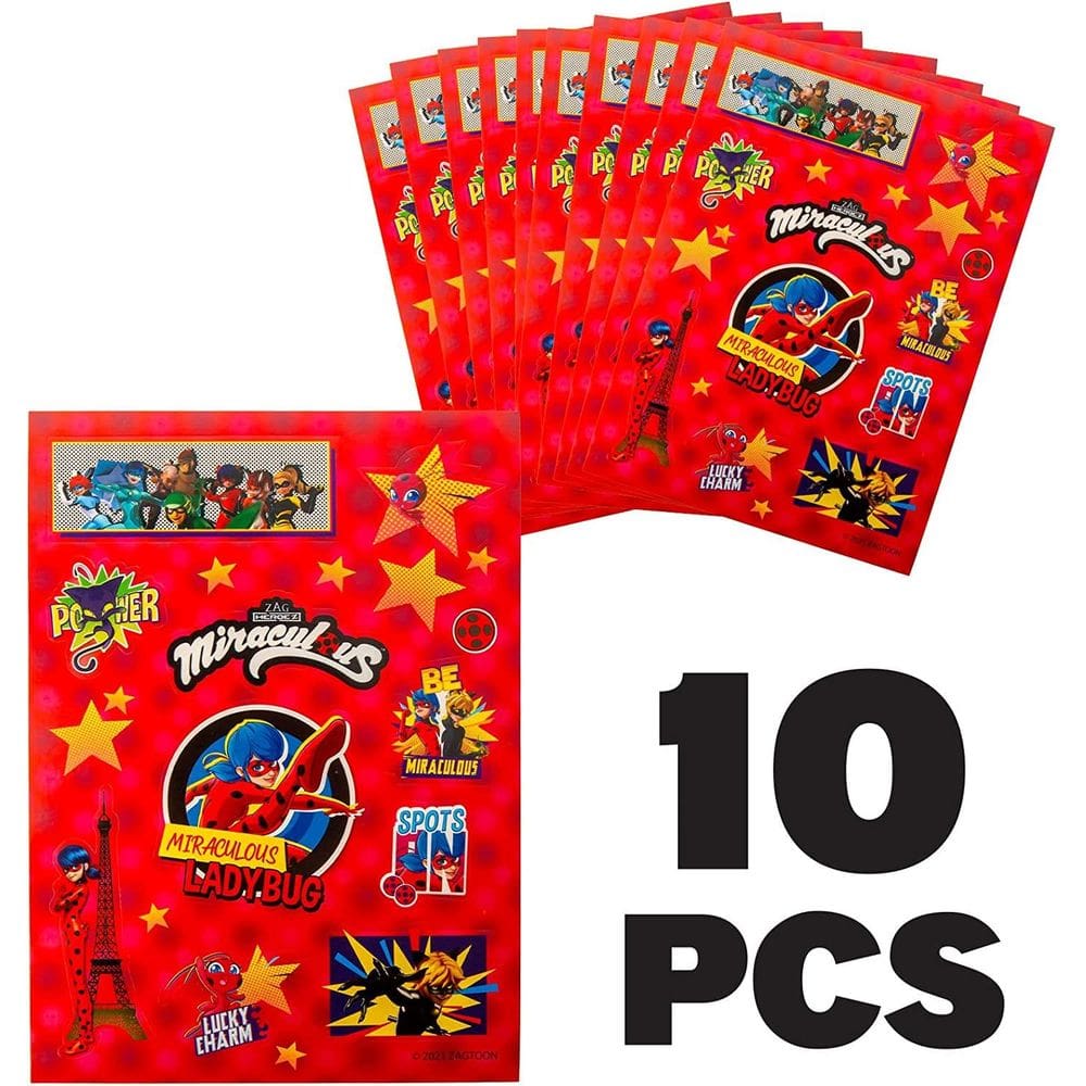 Joaninha Milagrosa 10 Folhas de Adesivos Cat Nior Party Bag
