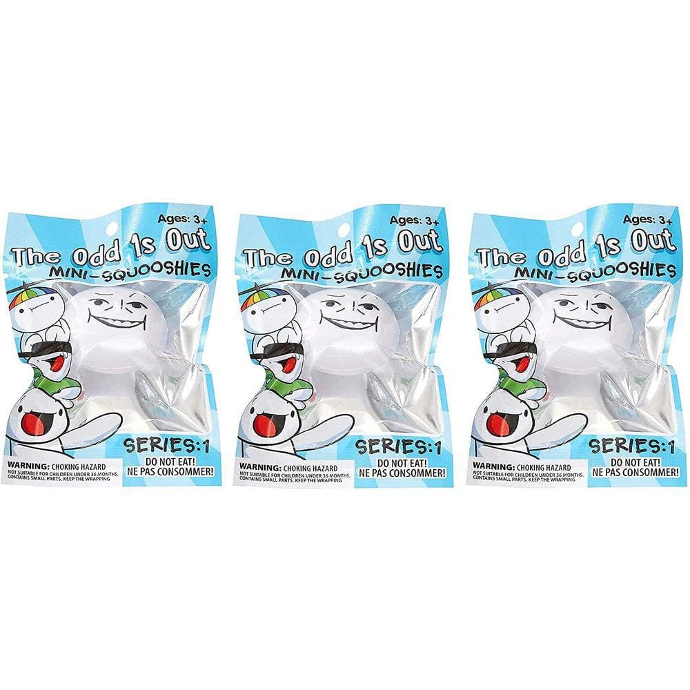 A figura aleatória do Odd 1s Out Mini Squooshies 3-Pack Series 1
