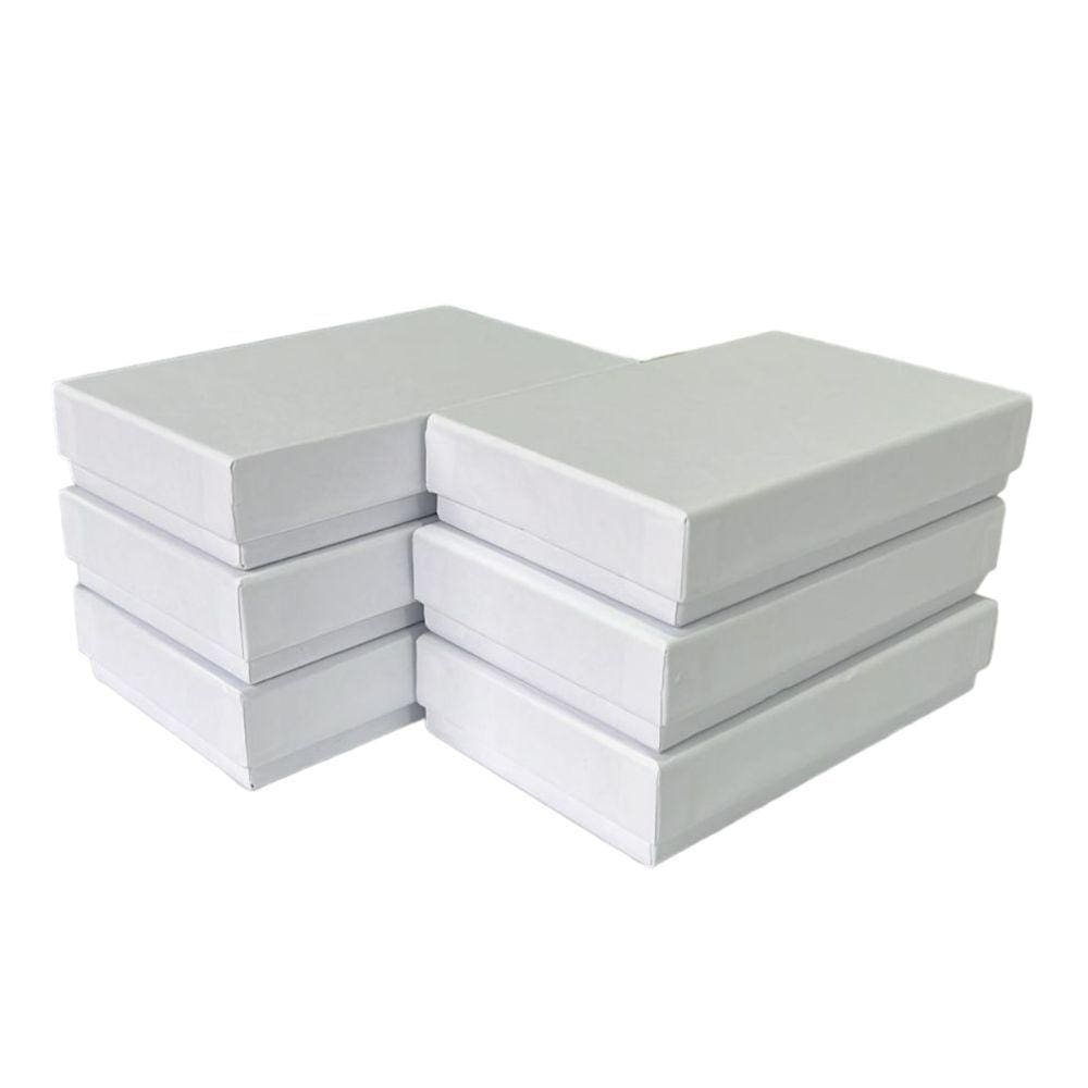 Kit 6 Caixas de Papelão Embalagens Com Espuma Porta Relógio Resistente Branca 12.5cm x 7.3cm x 1.5cm