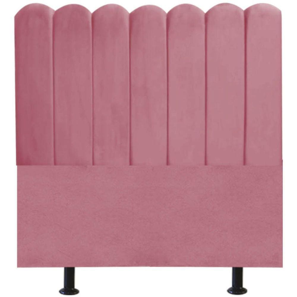 Cabeceira Nuvem Cama Box Casal 140 cm Alanis Suede Rosa