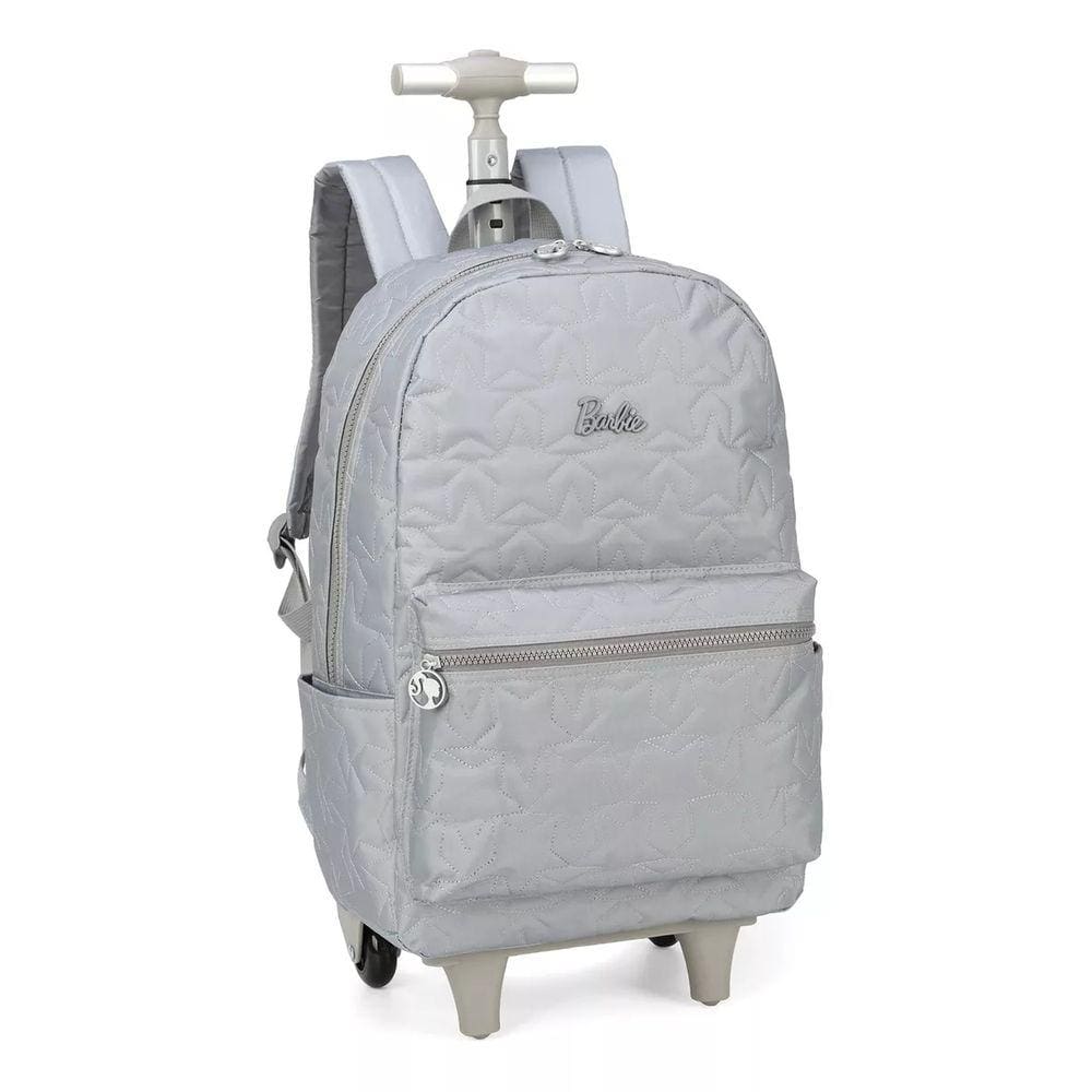 Kit Mochila Juvenil Da Barbie Com Estojo Cinza - Luxcel
