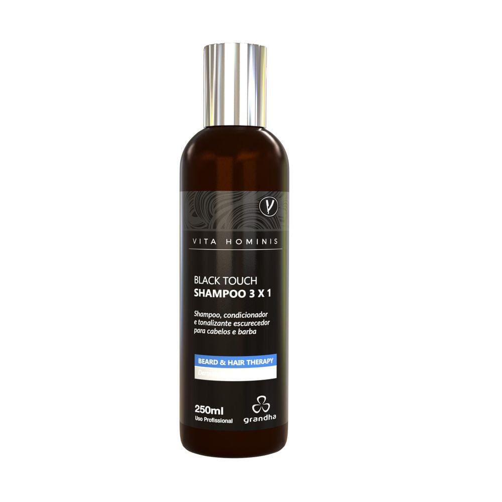 Shampoo Tonalizante Preto Gradual Grandha Black Touch 3 X 1