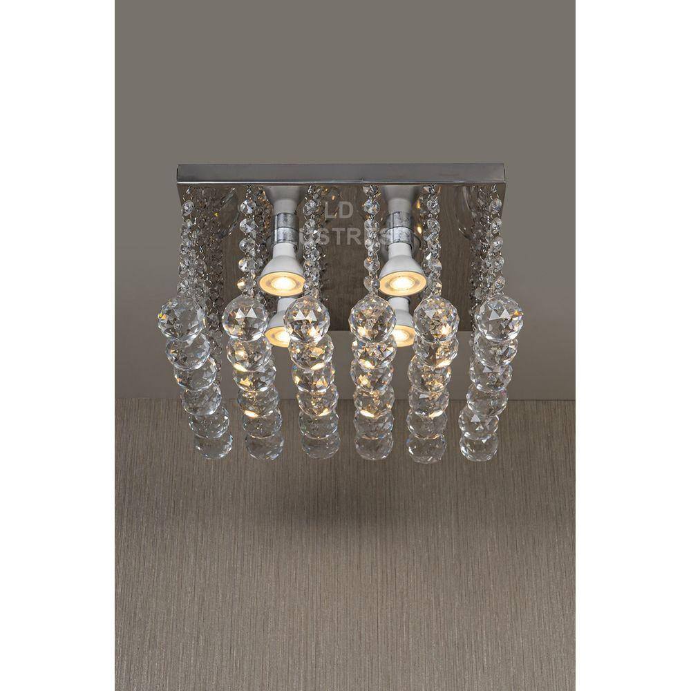 Lustre Pendente De Cristal Alto Brilho Base 30X30