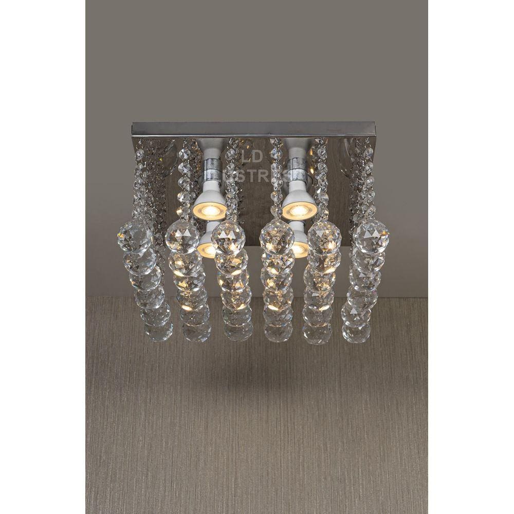 Lustre De Cristal K9 Para Quarto Sala Base 30X30cm
