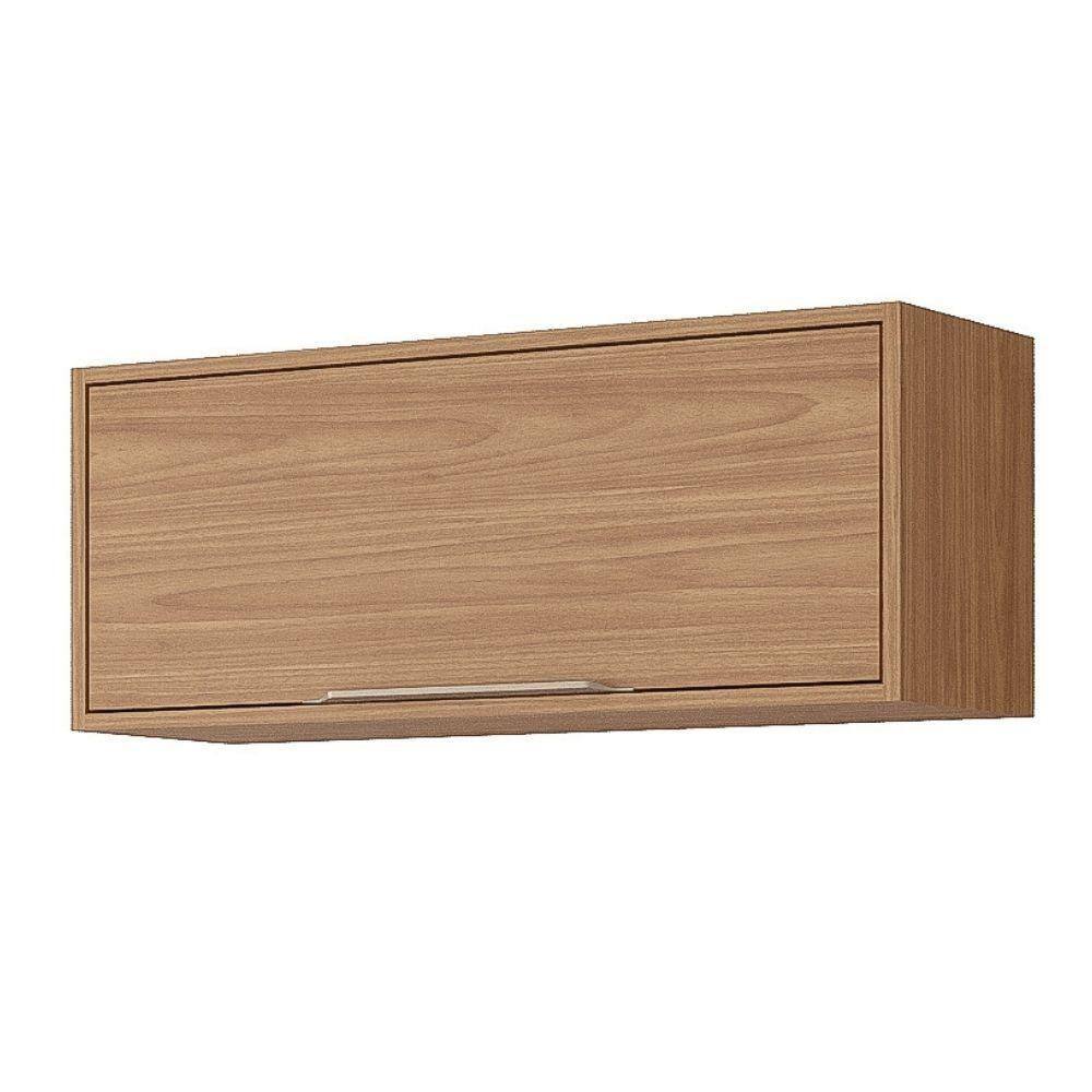 Armário Aéreo De Cozinha 100%Mdf 80Cm Geladeira 1 Pt Basculante Divina Mgm Móveis Freijó