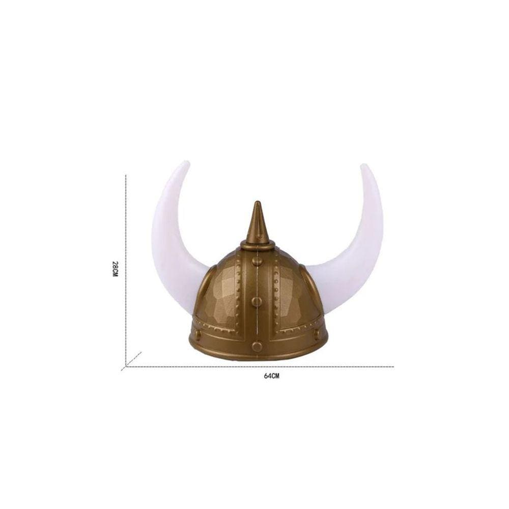 Fantasia Capacete Viking Gladiador Chifre E Barba Festas
