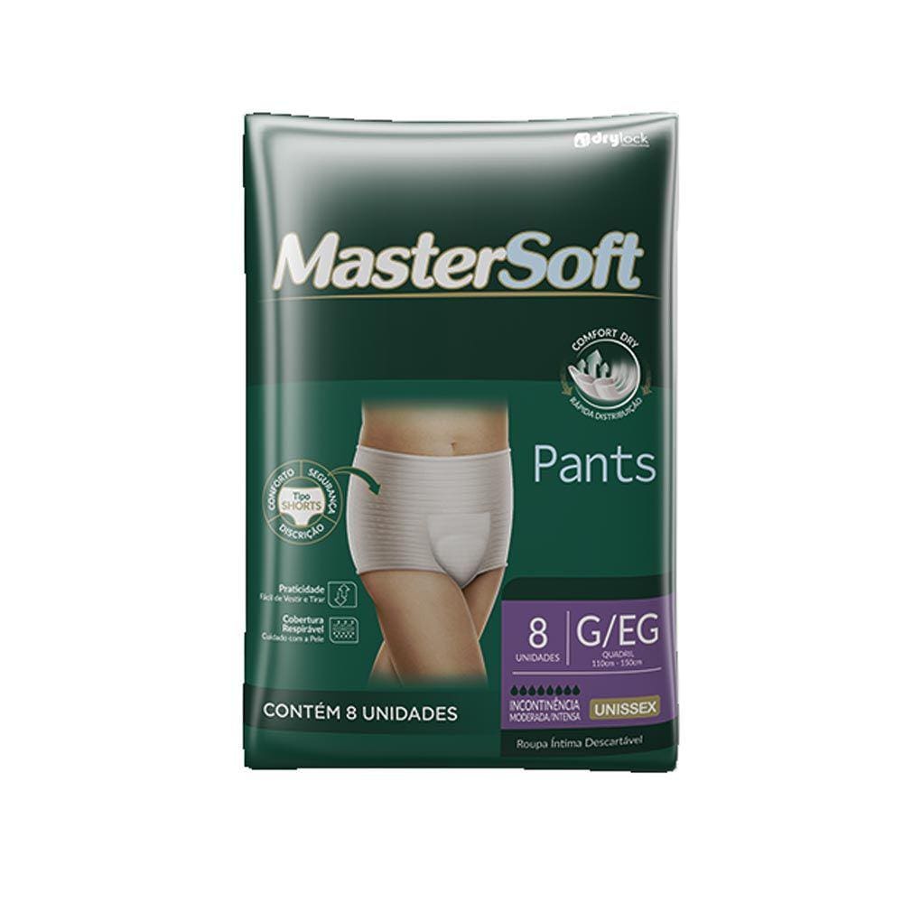 Roupa Íntima Descartável MasterSoft Pants Unissex G/EG com 8 Unidades