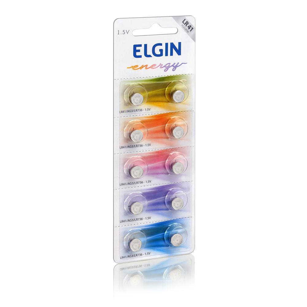 Bateria Alcalina tipo LR41, LR736, AG3, de 1, 5v, 10 unidades ELGIN