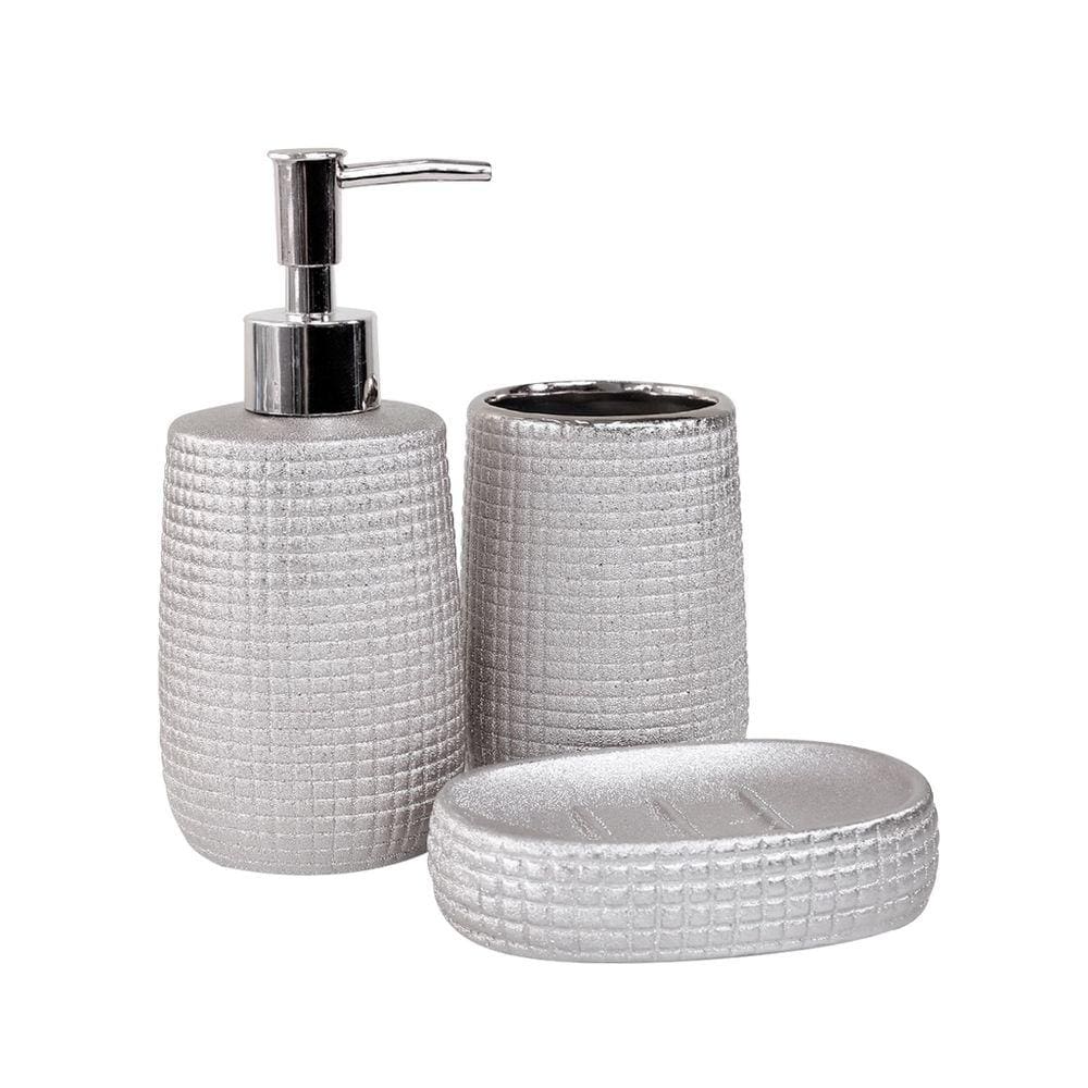 Jogo De Banheiro De Cerâmica Com 3 Peças 300ml