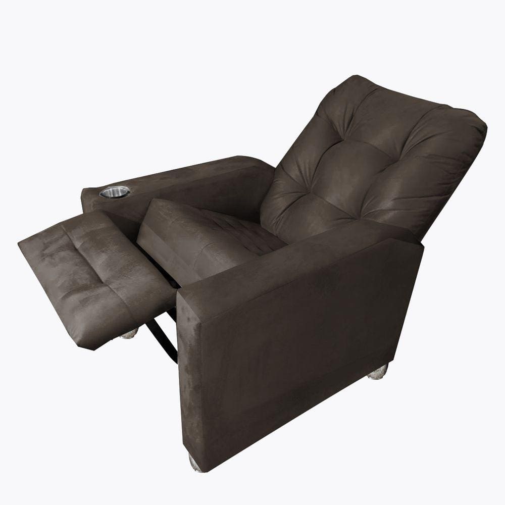  Poltrona De Amamentação Reclinavel Quarto Sala  Londres Marrom