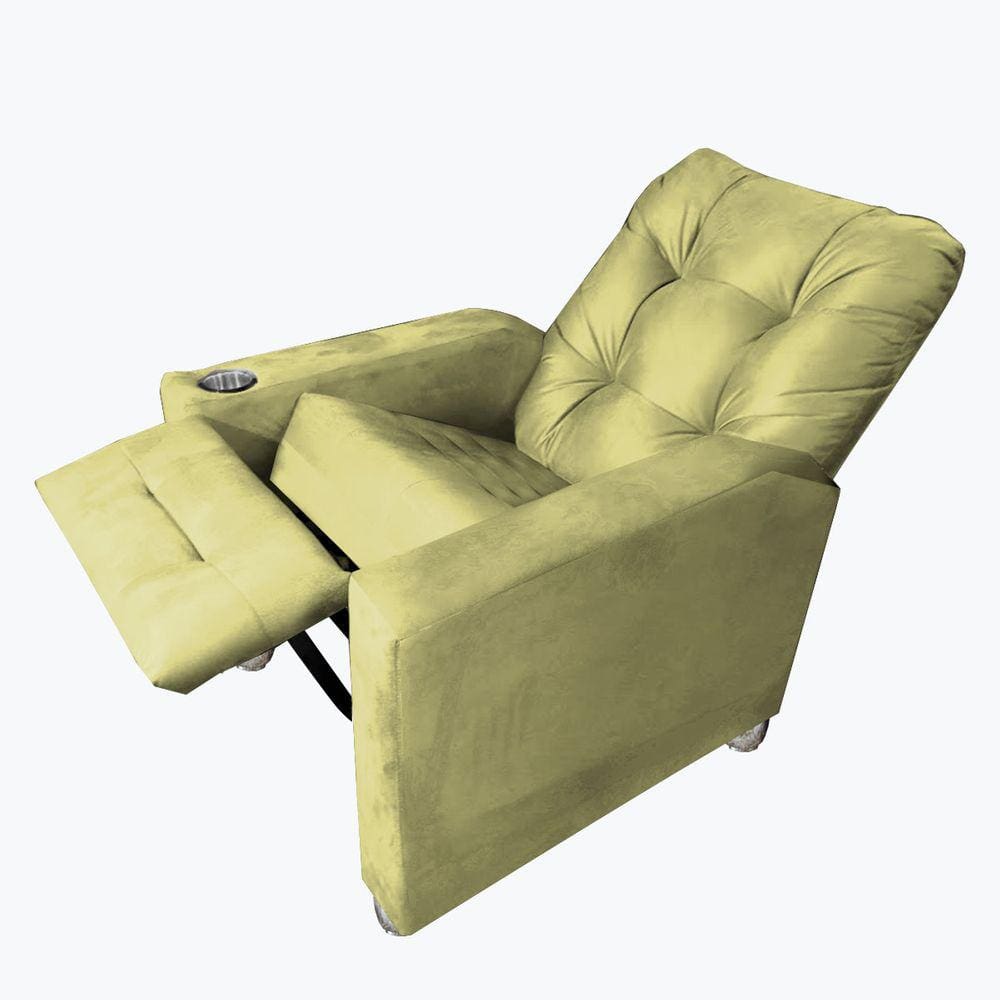  Poltrona De Amamentação Reclinavel Quarto Sala Londres Amarelo