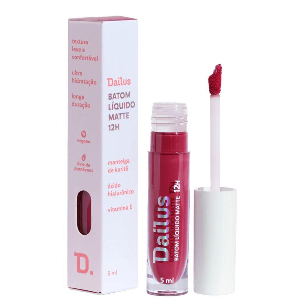 Batom Líquido Matte Dailus 12H Fúcsia 5Ml