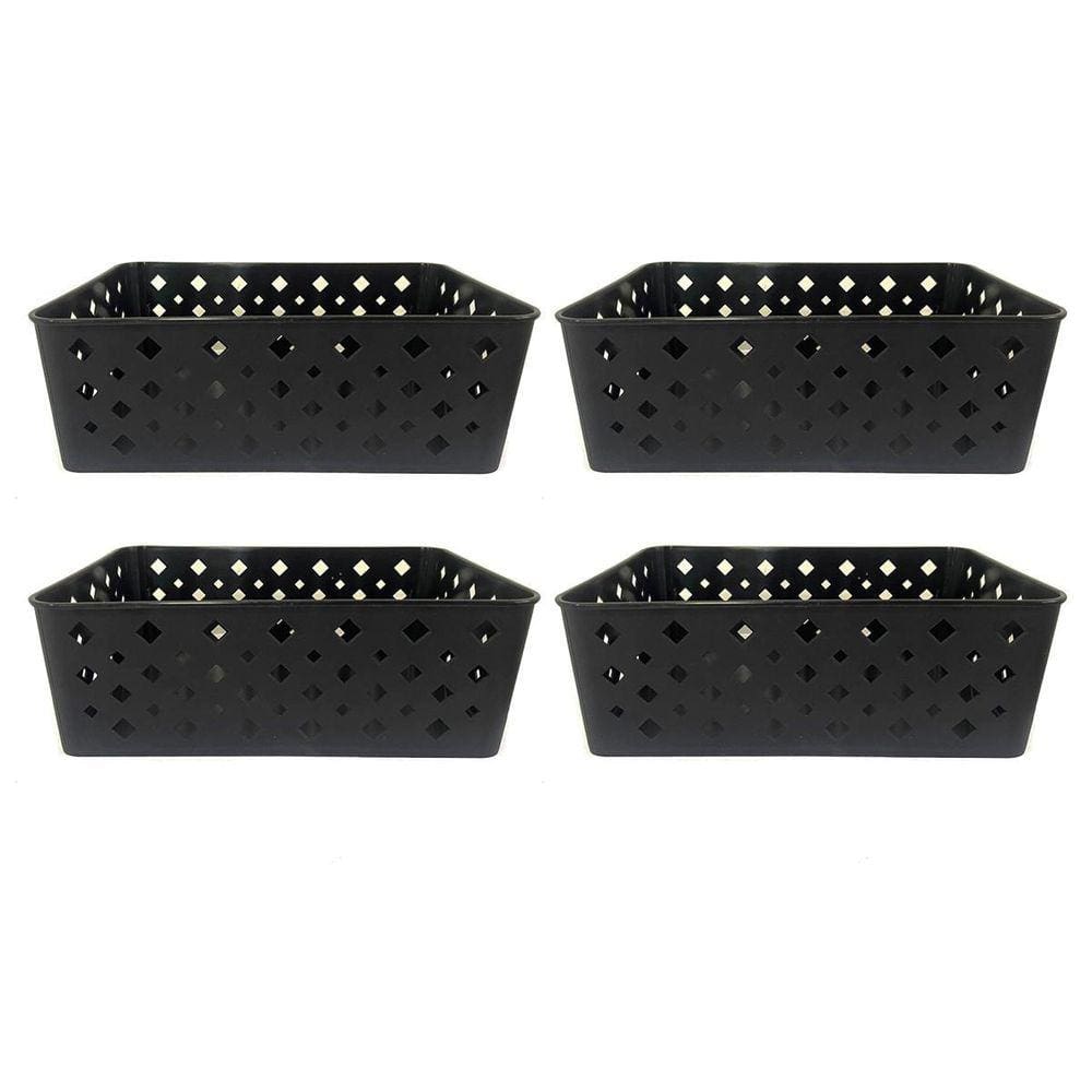Cesto Organizador Premium Preto 123Organizei 19x13,5x6,5Cm