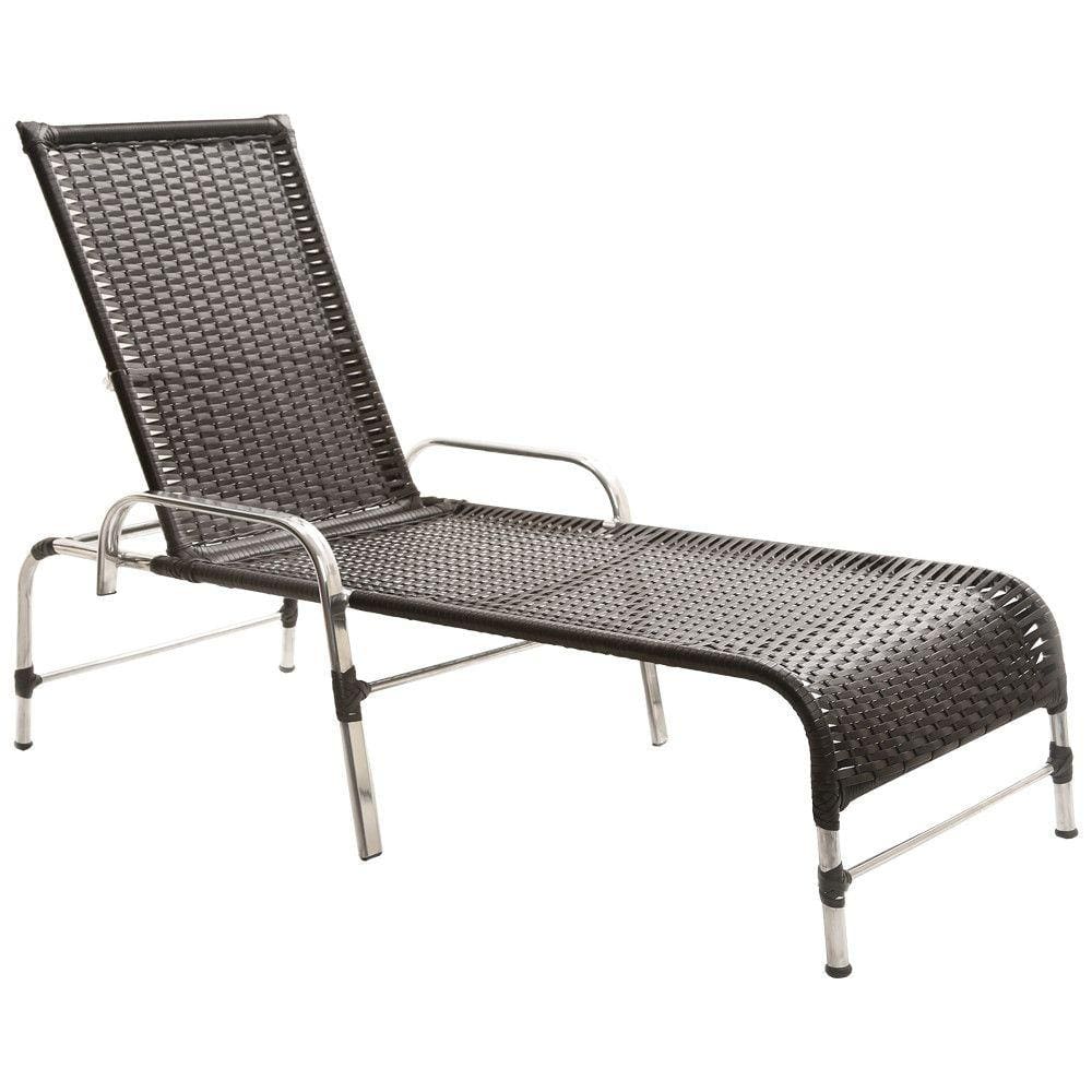 2 Espreguiçadeiras Catar e Mesa em Alumínio e Fibra Sintética com Pintura Eletrostática para Piscina e Jardim - Trama