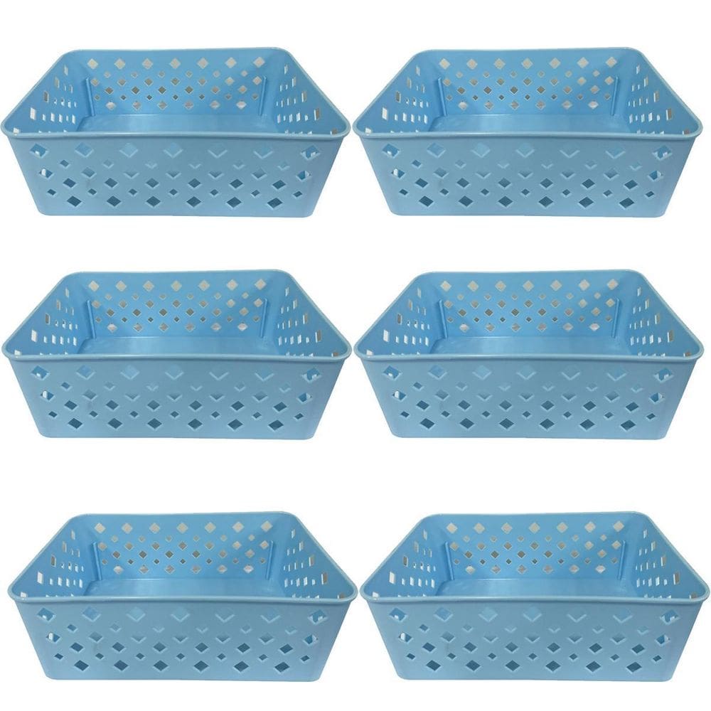 Cesto Organizador Premium Azul 123Organizei 19x13,5x6,5Cm