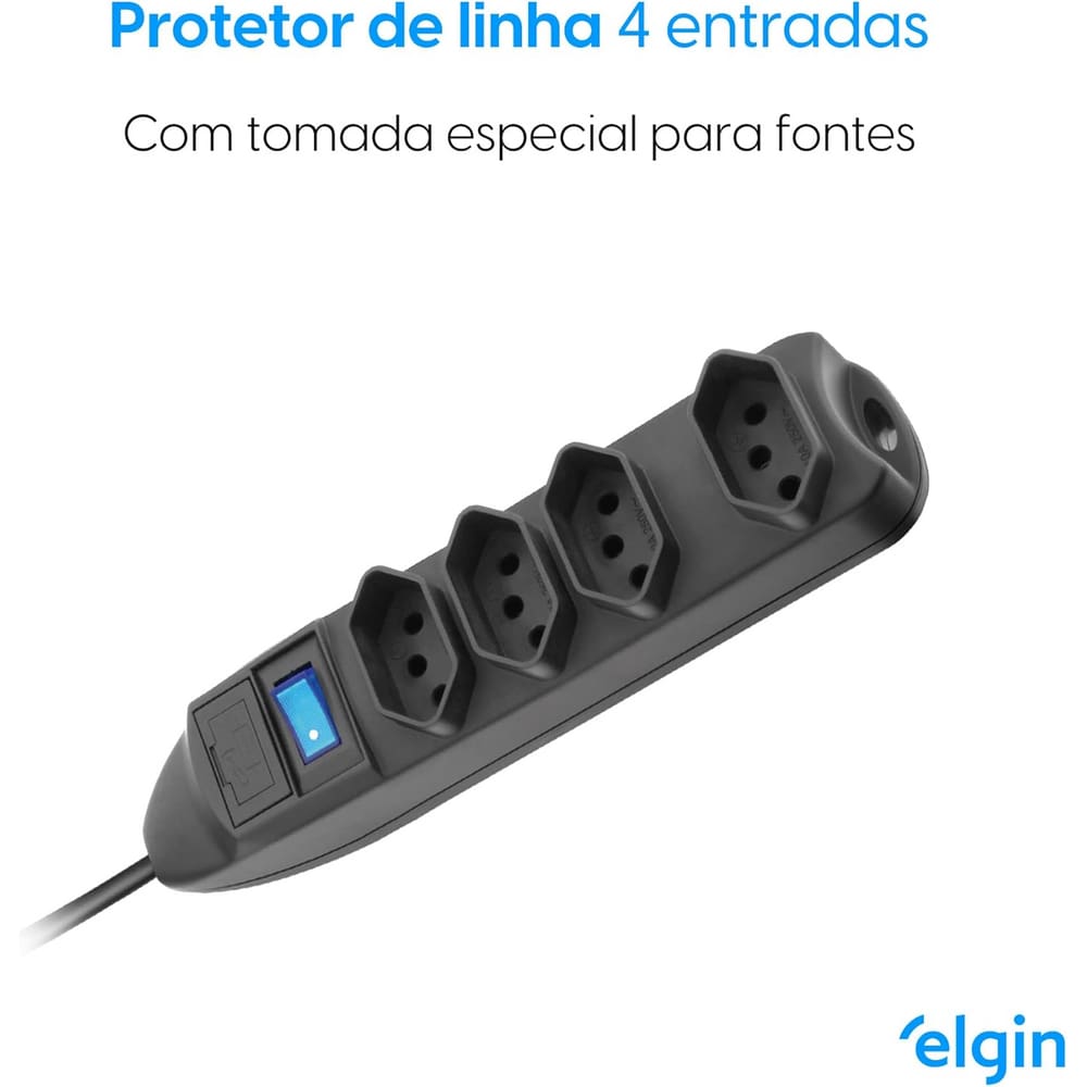 Protetor De Linha 4 Tom 2P T Cabo 1.5M