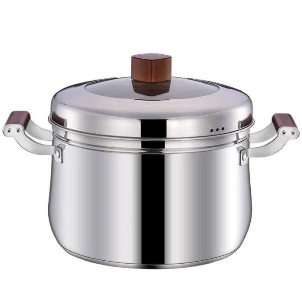 Panela a Vapor de Inox com Tampa e Cesto de Cozimento 24cm