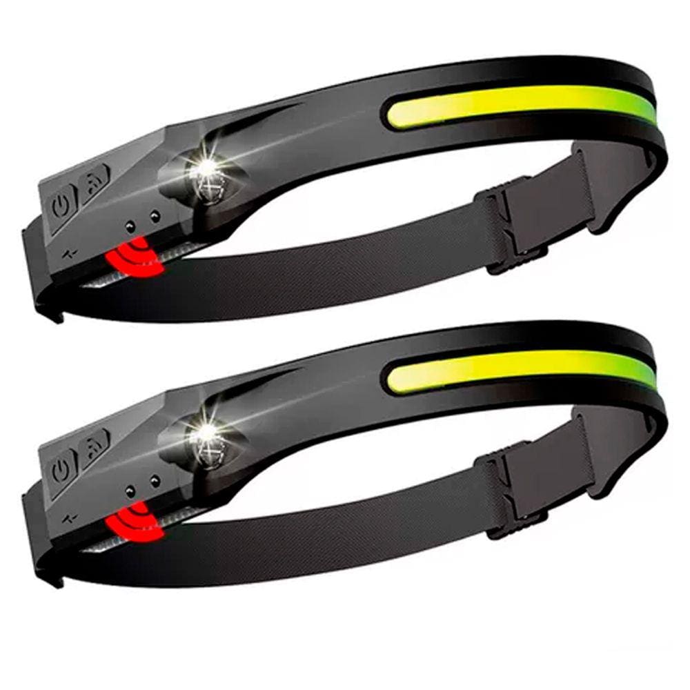 Kit 2UN Lanterna Cabeça LED Sensor On/Off B-Max 5 Modos Prova d`Água Carregador