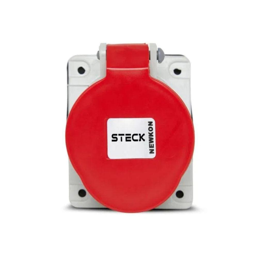 Tomada Blindada Embutir Vermelha 3P+T 32A 380/440v 6H Steck